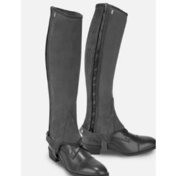Tredstep Ireland Original Half Chap Black Suede Leather Calf 14/17 - Picture 1 of 12